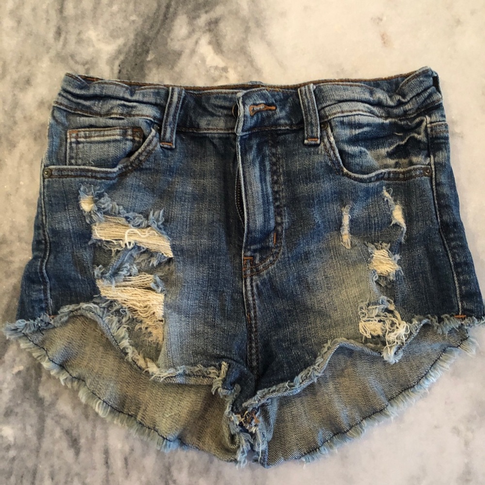Womens High Rise Denim Jean Shorts